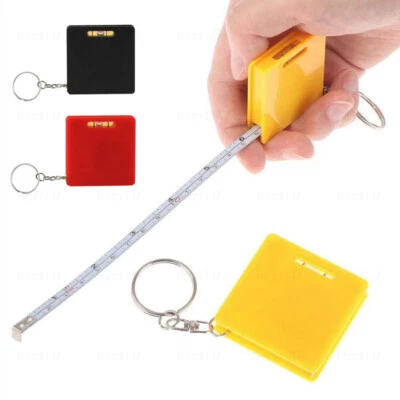 1M Mini Multifunctional Keychain Square Steel Tape Measure with Gradienter - Image 1 of 4