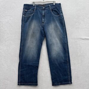 Southpole Jeans Mens 38x27 Blue Wide Leg Baggy Hip Hop Streetwear Y2K Pipes