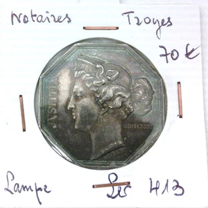 JETON NOTARE - TROYES - PUNZE LAMPE - LEROUGE 413 - Picture 1 of 2