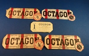 VINTAGE Octagon Soap Coupons 5 Octagon Old Soap coupons - Picture 1 of 7