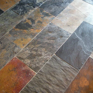 1 Musterstück Afrika Multicolor gesägt Schiefer Naturstein Fliese Herbstlaub - Bild 1 von 3