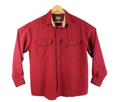 Cabelas Men's size Large Heavy Red Plaid Button Up Shirt - Image 1 of 4