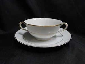 Noritake White w/ Gold Trim: Cream Soup Bowl & Saucer Set - Picture 1 of 12