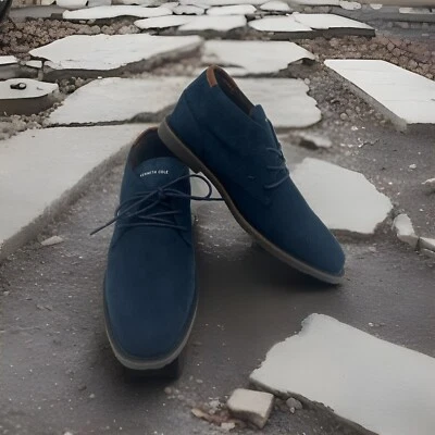 Kenneth Cole Нью-Йорк Оксфорд туфли для мальчиков США 5 темно-синий замши кожаные туфли - Изображение 1 из 4