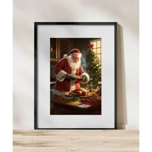 Santa Portrait Vintage Christmas Wall Art Poster, Xmas Poster - No Frame - Picture 1 of 7