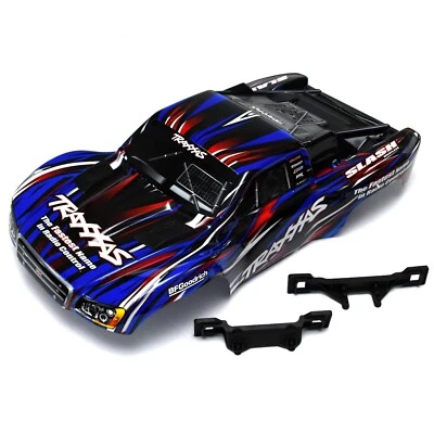 Traxxas Slash Blue/Red Body with Front & Rear Clipless Lower Mounts 2WD/VXL/4x4 - Image 1 of 4