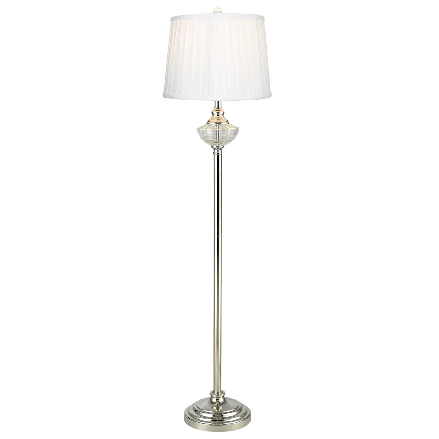 Dale Tiffany Leyla 24% Lead Crystal Floor Lamp, Polished Nickel - SGF17175F - Image 1 of 1