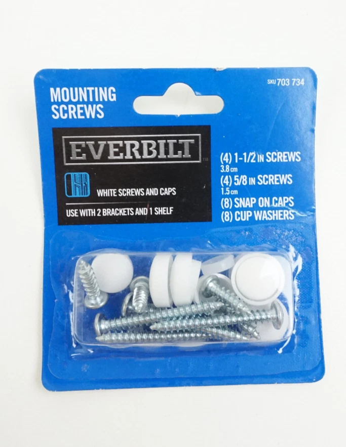 Everbilt White Shelf Bracket Screws (8-Pack) 703 734