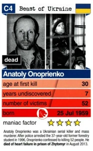 Tarjeta coleccionable C4 Beast Of Ukraine, Berlin-Killer Game - Imagen 1 de 2