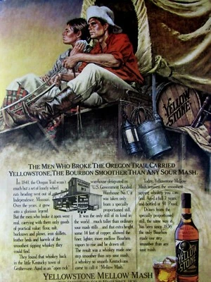 Yellowstone Vintage 1989 The Oregon Trail Regional Rare Original Print Ad - Image 1 of 4