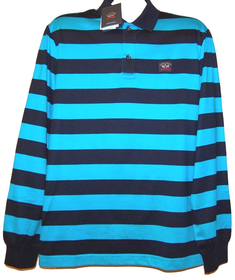 Paul & Shark Yachting Cotton Men's Italy Striped Polo Sweat Shirt Size M - Image 1 of 4