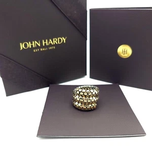 New John Hardy Sterling Silver & 18k Rose Gold Double Coil Dot Ring Size 6 - Picture 1 of 11