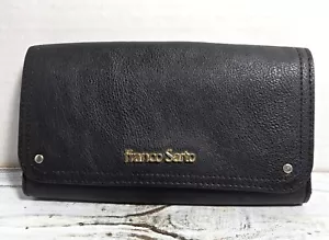 FRANCO SARTO LUXUS ITALIENISCHE SCHWARZE LEDER GELDBÖRSE - DRUCKKNOPFVERSCHLUSS DRUCKKNOPFVERSCHLUSS - Bild 1 von 2