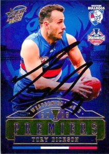 ✺Signed✺ 2016 WESTERN BULLDOGS AFL Premiers Card TORY DICKSON - Picture 1 of 2