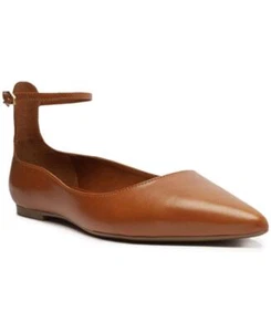 Arezzo Women's Madison Flats Leather Pointed Toe Heel Buckle S523 - Picture 1 of 2