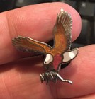 Bald Eagle w/ Armadillo enamel pin predator prey NEW outlaw birds hat lapel bag 