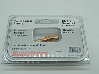 5x electrodo Hypertherm 120473 PAC 135T 40A-80A PMAX 1100 corte por plasma