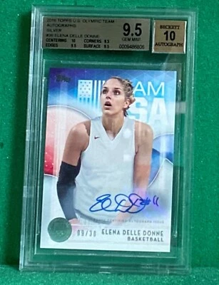 ELENA DELLE DONNE 2016 Topps Olympics AUTO Card #36 BGS 9.5/Autograph 10 #09/30 - Image 1 of 2