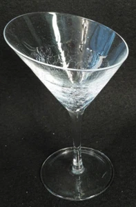 2 PIER 1  clear REFLECTIONS (CRACKLE GLASS)  SLANT EDGE MARTINI GLASSES - Picture 1 of 3