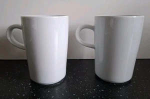 2x Crate & Barrel Kahla Latte Coffee Mugs White Porcelain Germany - Picture 1 of 5