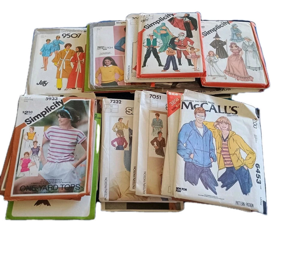 Lots Of 10 Vintage Simplicity Mccalls Sewing Patterns Uncut Most Factory Folded - Image 1 of 1