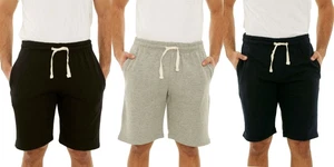 Men's Sweat Shorts Fleece Cotton Gym Terry Casual Jogger Shorts with Pockets - Picture 1 of 16