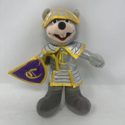 Chuck E Cheese 2008 Limited Edition Silver Armoured Knight Plush w Shield 10 in - Image 1 of 4