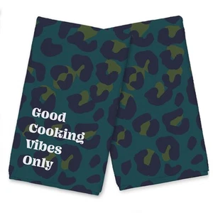 Creative Products Good Cooking Vibes Only Blue Leopard 16 x 25 Tea Towel Set of - Picture 1 of 5