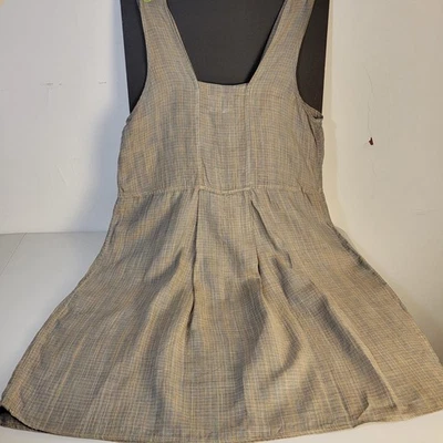 Vtg Women's Flax By Jeanne Engelhart Midi Sleeveless Brown Jumper Pockets Medium - Image 1 of 4