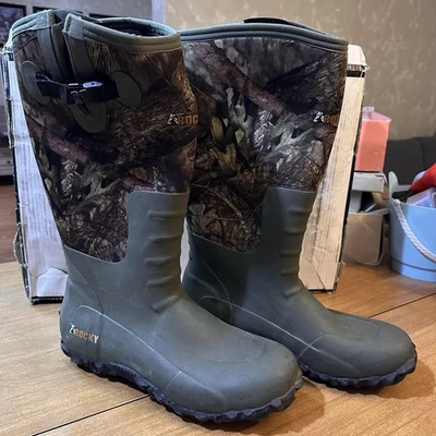 Botas de caza Rocky para hombre talla 13 camufladas 16 pulgadas goma impermeables roble musgo RKS0350 Foto 1 de 4