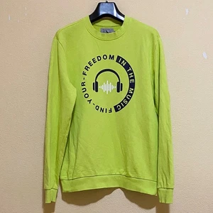 Grand & Hills Lime Green Fluo Yellow Long Sleeve Crew Neck Sweatshirt 14-15 Years - Picture 1 of 13