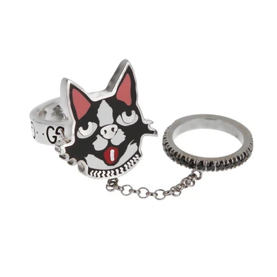 Anillo de cóctel doble espinela de plata esterlina Gucci Bosco & Orso talla 5 Foto 1 de 2