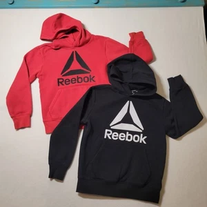Boys Reebok Hoodies ~ Hooded Sweatshirts ~ Lot of 2 ~ Red & Black ~ Size 8 - Picture 1 of 12