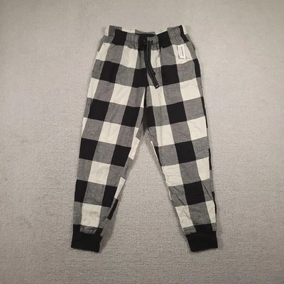 Old Navy Jogger Pants Small Black White Buffalo Check Plaid Pajama Lounge - Image 1 of 4