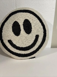 Cynthia Crowley Happy Face Smiley Emoji Throw Pillow Trendy Preppy 15"x 15" - Picture 1 of 3
