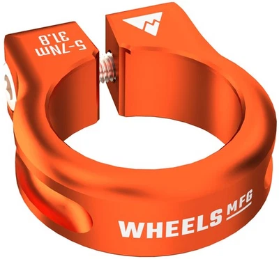 Abrazadera de tija de sillín de fabricación de ruedas - 31,8 mm, atornillable, naranja Foto 1 de 2