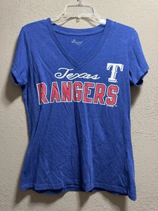 Majestic Texas Rangers MLB Baseball Blue T-Shirt Women’s Sz: Large - Picture 1 of 5