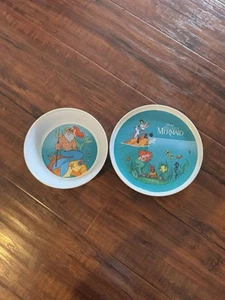 Rare Vintage 1990’s Disney The Little Mermaid Zak Design Plastic Plate Bowl Set - Bild 1 von 6