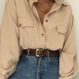 Vintage Company Ellen Tracy Button Down Leinen Oversize Hemd Gr. M - Bild 1 von 11