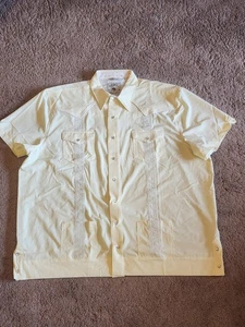Rowel Western Pearl Snap Guayabera Hemd 4XL XXXXL gelb  - Bild 1 von 10
