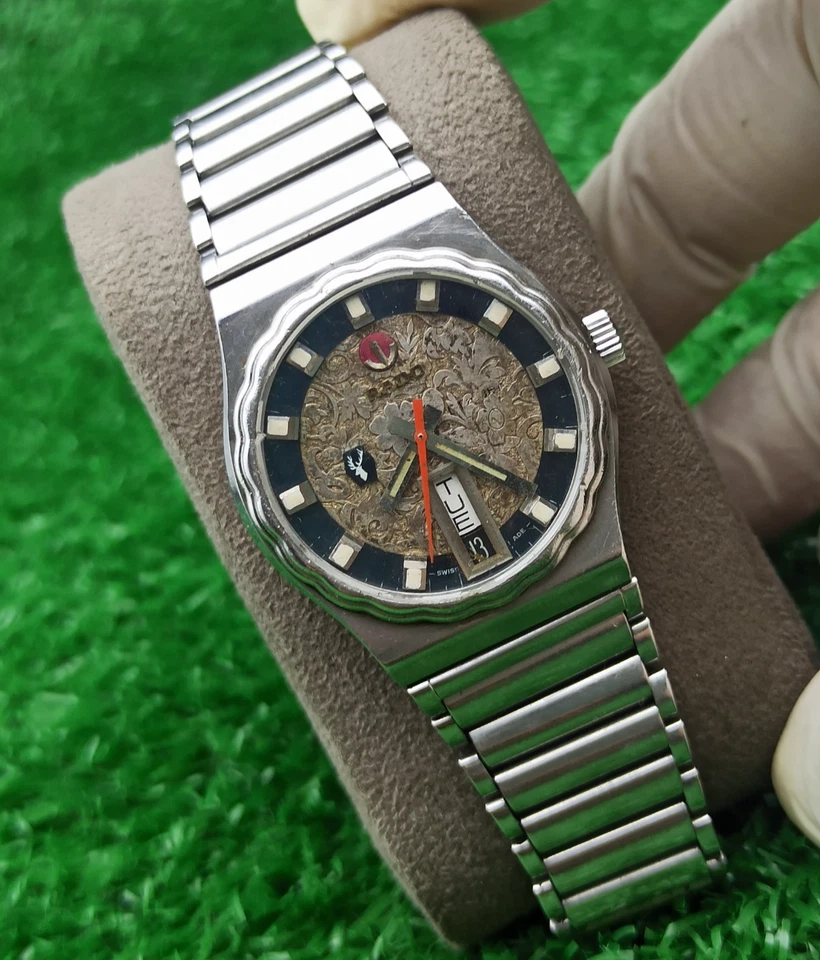 RELOJ ICÓNICO RADO CIERVO DORADO VINTAGE PLATEADO SUIZO AUTOMÁTICO AÑOS 70 Foto 1 de 4