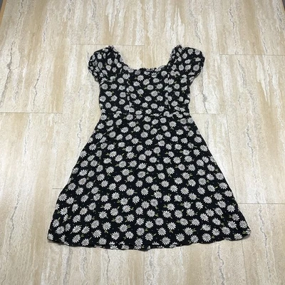 Old Navy Girls Size XL (14-16) Black Daisy Floral Print Dress Short Sleeve - Image 1 of 4