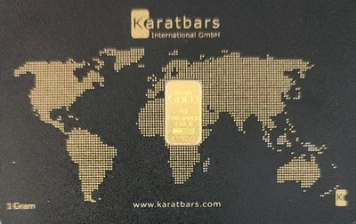 Tarjeta Karatbar de Refinería Nadir Barra de Oro Fino 0,9999 1 g, Barra de Karat, Tarjeta de Ensayo Foto 1 de 2