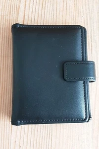 Vintage Microfile Pocket Personal Organiser Black Fine Leather England Filofax - Picture 1 of 5