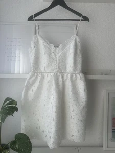 H&M Trägerkleid Spitze Midikleid Gr.L Weiß - Neu Mit Etikett - Bild 1 von 5