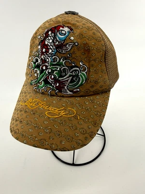 De colección Y2K Don Ed Hardy Trucker Sombrero Gorra SnapBack Pez Brillo Adornado Nuevo Foto 1 de 4