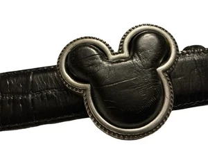 Brighton schwarzer Leder Mickey Mouse Disney Gürtel silber Glieder Mickey Ohren Größe M - Bild 1 von 13