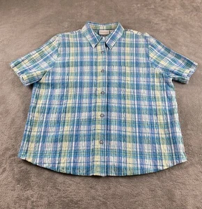 Alfred Dunner Petite Women’s Button Up Blouse Sz 16P Blue Green Multicolored C21 - Picture 1 of 10