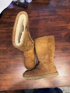 UGG Tall Chestnut warme Winterstiefel superhochflor gefüttert seitlicher Reißverschluss Größe 8 - Bild 1 von 19