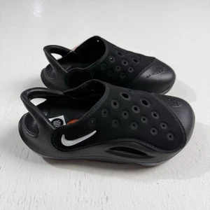 Nike Aqua Swoosh PS Black Kids 11c Preschool Casusl Lifestyle Sandal FN0876-002 - Picture 1 of 6